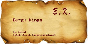 Burgh Kinga névjegykártya